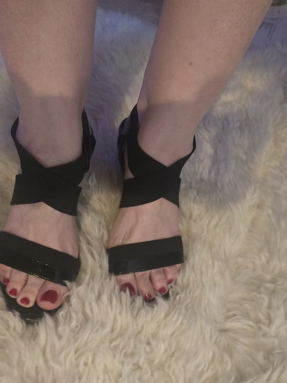 Charles By Charles David Black Wedge Sandals